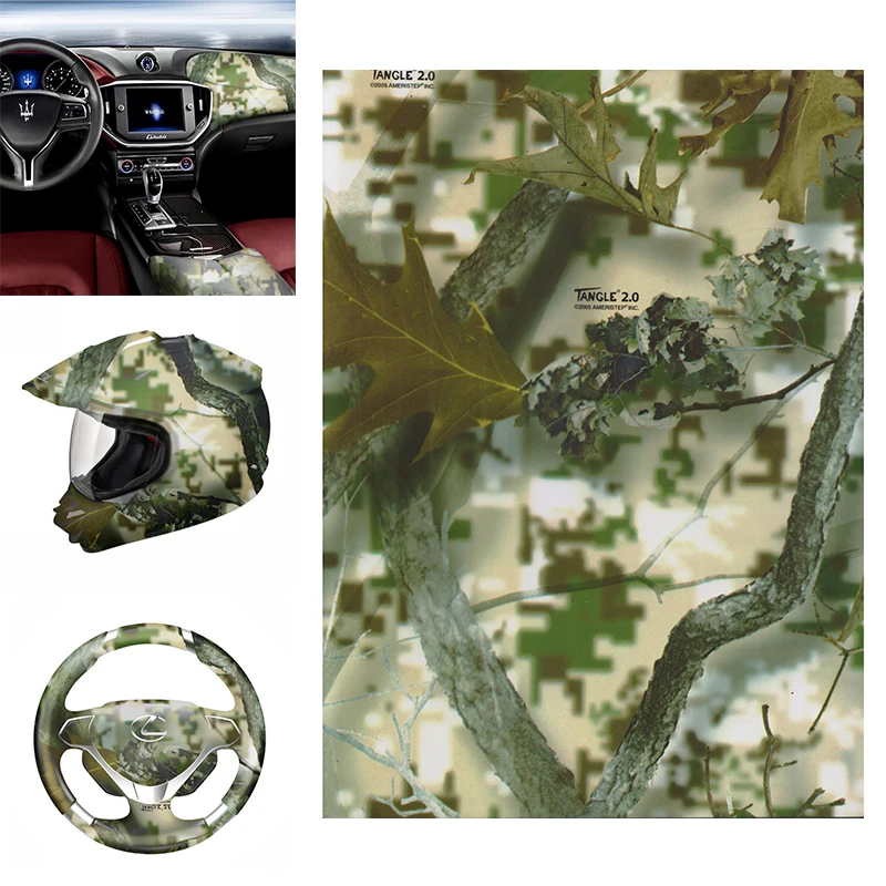 1 шт., гидрографическая пленка с принтом листьев