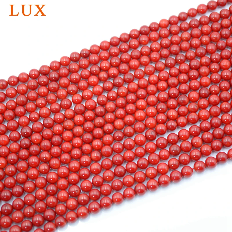 12mm Red Bamboo Coral Beads 15.5