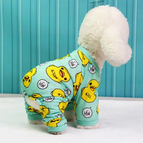 Cute Printed Dog Pajamas Cotton Chihuahua Yorkie Puppy Clothing for Dog Jumpsuit Super Soft Warm Puppy Costume