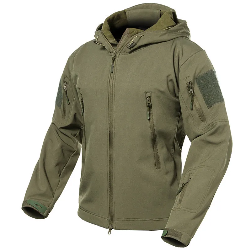 Imagem -03 - Impermeável Softshell Fleece Jacket Homens Mulheres Tactical Militar Cabolsa V.5 Camo Esporte Camping Esqui Quente com Capuz Stormsuit ao ar Livre