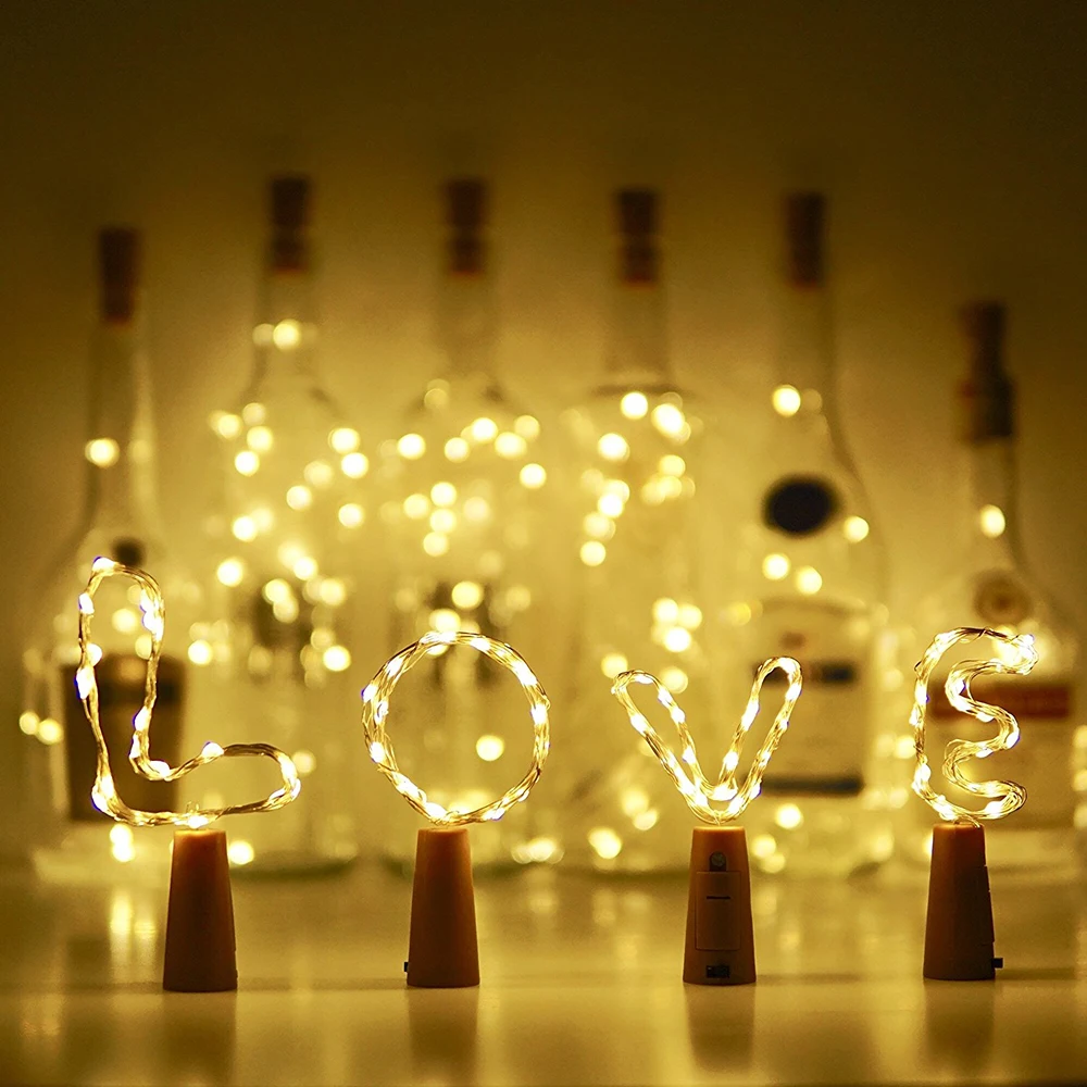 Christmas LED string light LED cork copper wire string lights LED Wine Bottle Cork Light Copper Wire LED Starry Fairy Lights D25