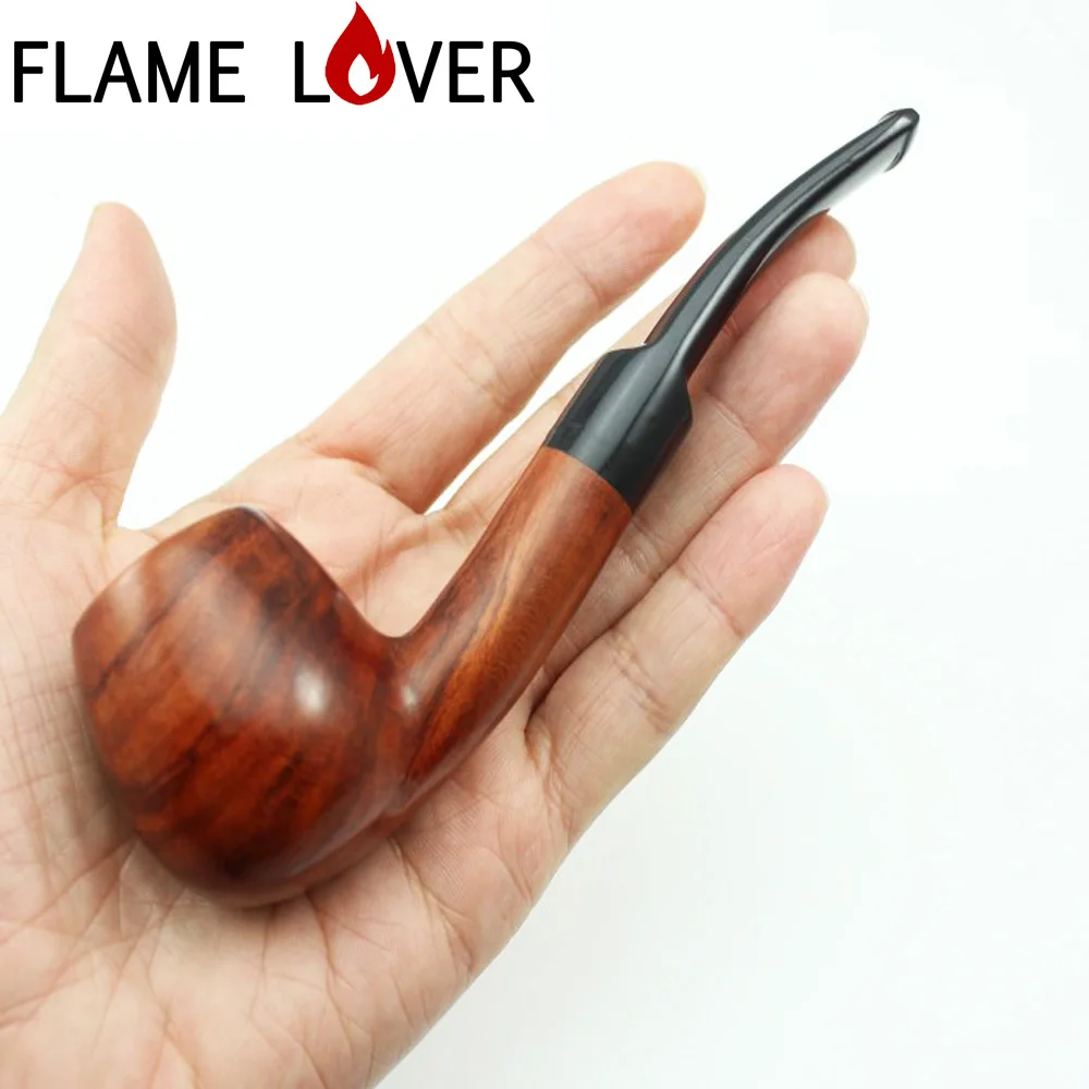 Classic Handmade Nature Solid RoseWood Bowl Smoking Pipe Rose Red Wood Tobacco Wooden Smoke Pipe 10X 9mm Filters+Pouch+Holder