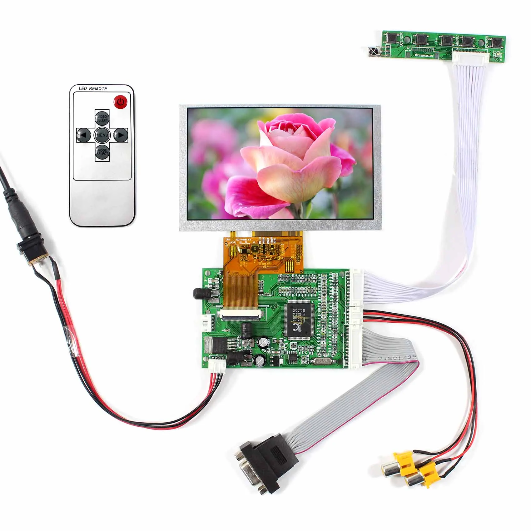 5inch VS050T-002A 800X480 TFT-LCD Screen with VGA AV LCD Controller Board for Simracing Dashboard , Video Doorphone ,Car display