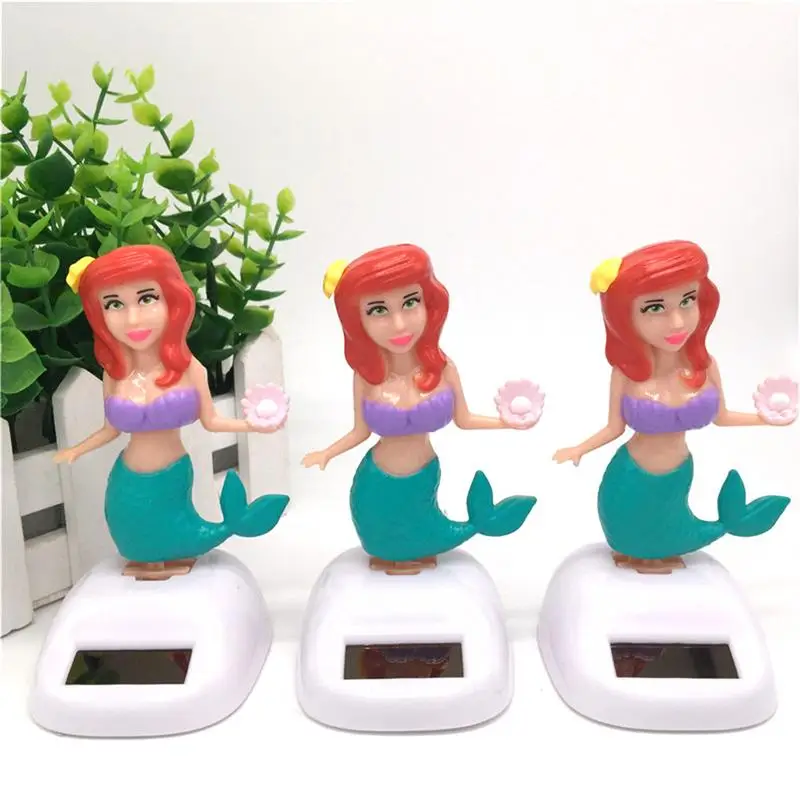 Solar Powered Toys Creatives Household Decorations Solar Powered Dancing Mermaid Doll Swing Mermaid Dancer Toys
