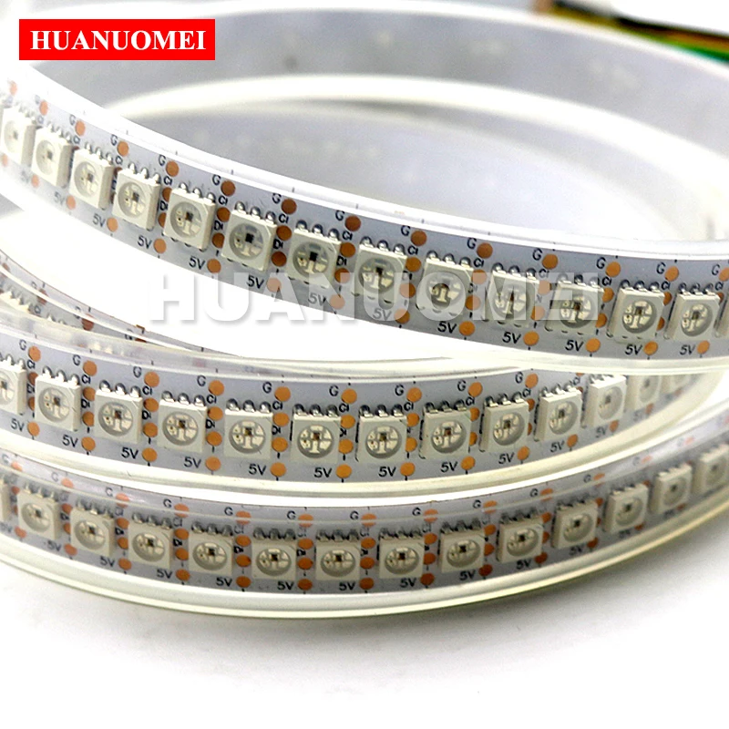 

1M 144LEDs/m SK9822 Addressable LED Strip RGB Pixel Light, 5050 SMD RGB LED TV Tape Lights,DC5V input,White PCB,Waterproof IP67