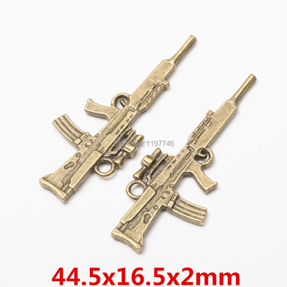 Charm for diy Pistol Submachine Gun Pendant Hip Hop Jewelry Vintage Charm For Men Women Fit DIY Jewelry Necklace Bracelet Making