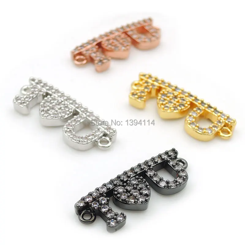 20*7*3mm Micro Pave Clear CZ IOU Connector Fit For Women As DIY Bracelets Accessory