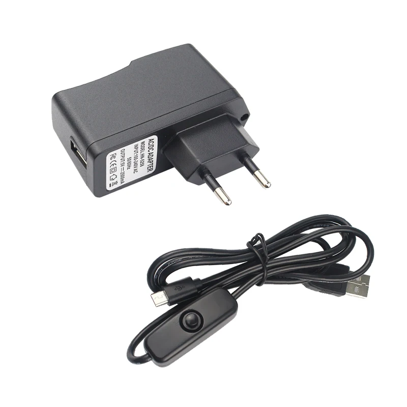 Aokin 5V 2.5A Voor Raspberry Pi 3 Model B + Micro Usb Charger Power Adapter Kabel Met Aan/uit Schakelaar Voor Raspberry Pi 3 2