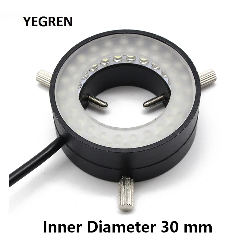 Inner Diameter 30mm Industrial Microscope Ring Light 48 LED CCD Vision Light Source Adjustable White Yellow