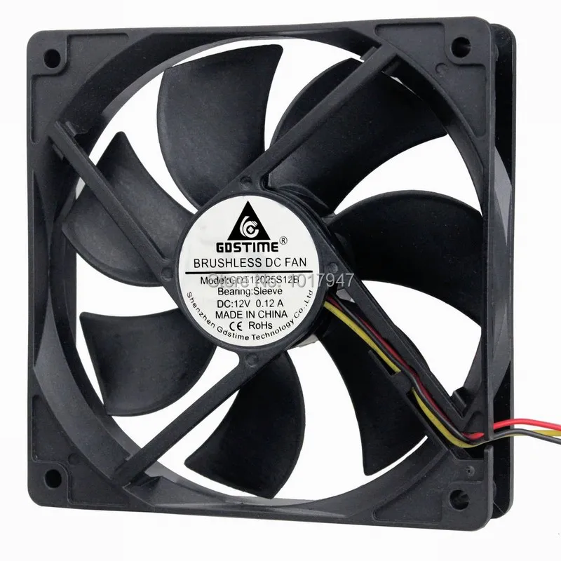 

20 pieces lot 12025 12V 3Pin DC 12cm 120mm x 25mm Speed Control Brushless Motor Cooling Fan