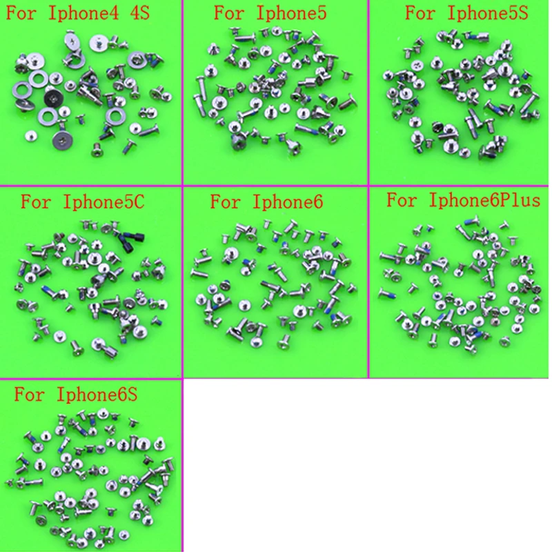 10 قطعة ملحقات صيانة الهاتف المحمول مجموعة كاملة المسمار آيفون 4 4s 5 5s 5C 6 6S