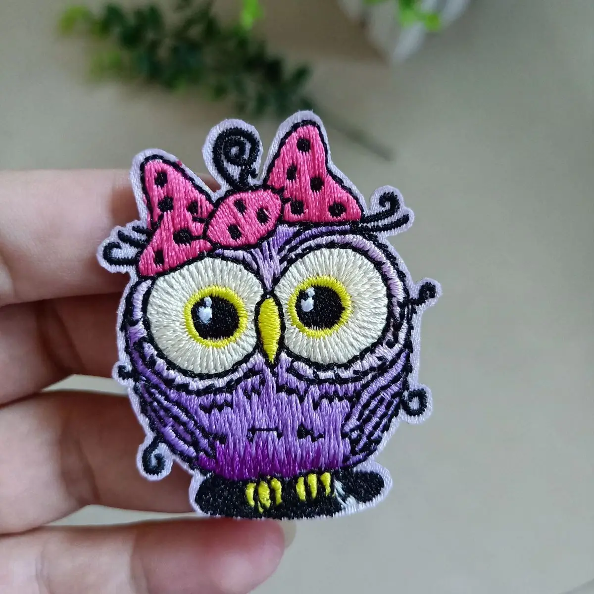 PGY Baby Owl Embroidered Iron-On Patch Stalker Badges Cute Cartoon Patches For Clothes Stickers Applique Stripe On Clothes