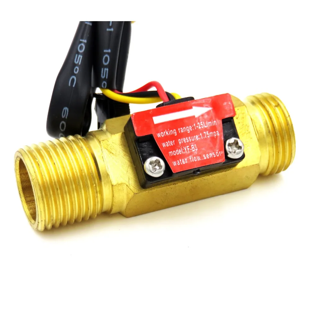 US211M Digital Flow Meter and YF-B3 BSP G1/2" Hall flow sensor Turbine 1-25L/min Turbine Flow Meter Water Flow Sensor iSentrol