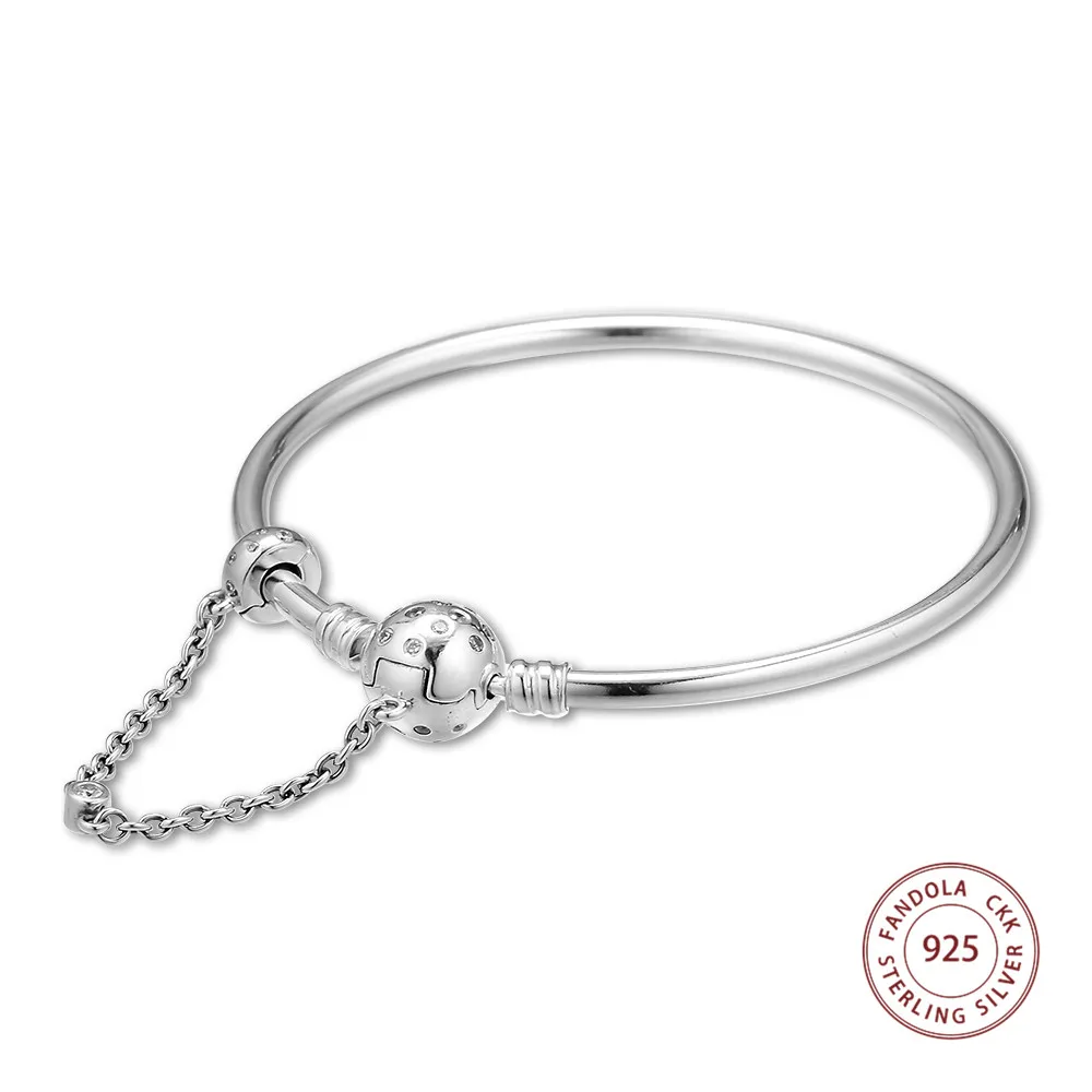 

Limited Edition True Uniqueness Bangle Feminina 925 Sterling Silver Charm Bangles for Women Original Jewelry pulseras mujer