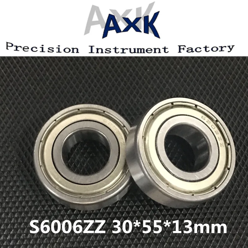 S6006zz Abec-3 (2pcs) Stainless Steel Ball Bearing 30x55x13mm 6006zz/ss S6006z Roulement A Bille Rulman