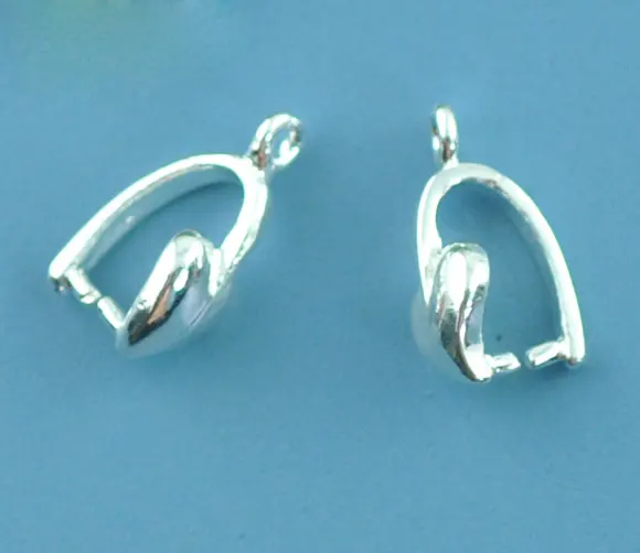 DoreenBeads-accesorio de plata Chapado en corazón, accesorio de 11x6mm (B07503), yiwu, 20 unidades
