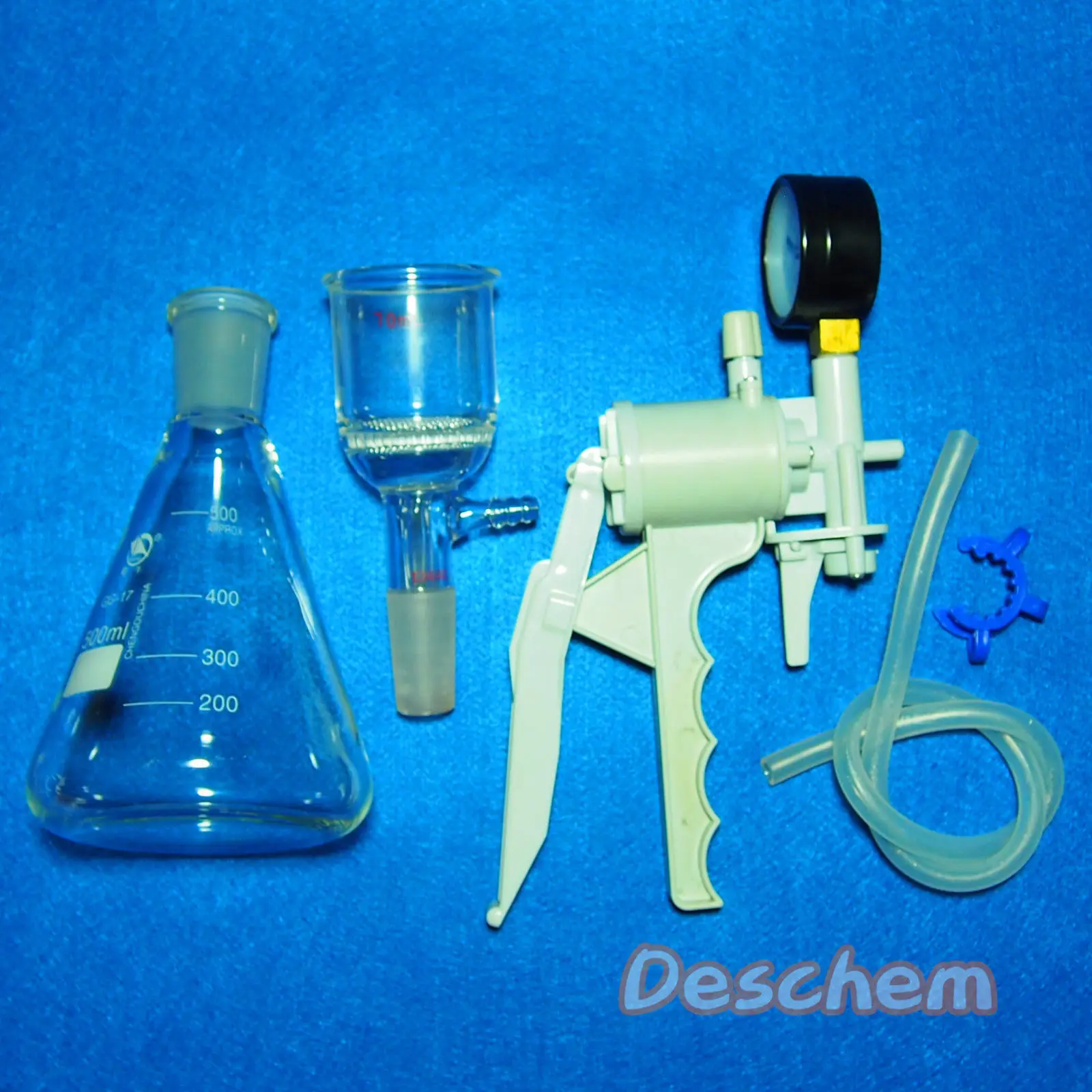 500ml,Suction Filtration Device,47mm Buchner Funnel,Glass Flask With Vacuum Pump