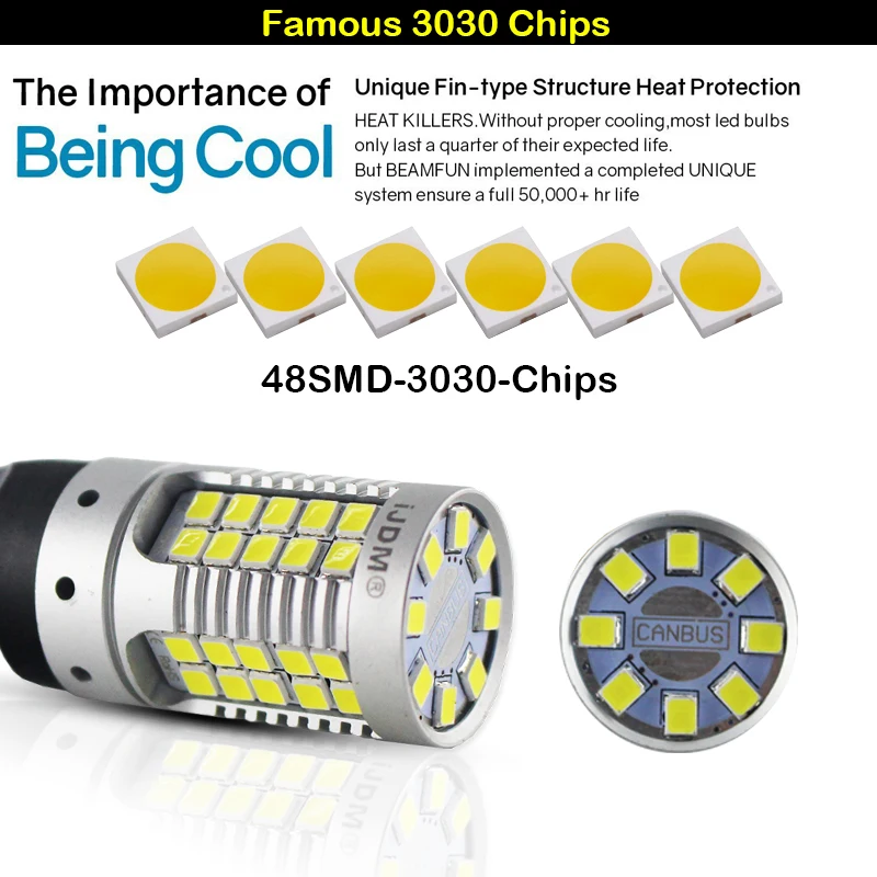 iJDM Canbus 1157 LED No Hyper Flash 21W Amber yellow P21/5W BAY15d LED Bulbs For Turn Signal Lights DRL Brake/Tail Lig Parking