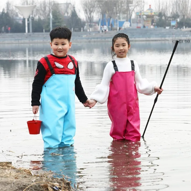 

Children's Water Wading Pants Rain Pants Rain Boots PVC Waterproof Outdoor Fishing Pants Clothes Boys Girls 24 36 size