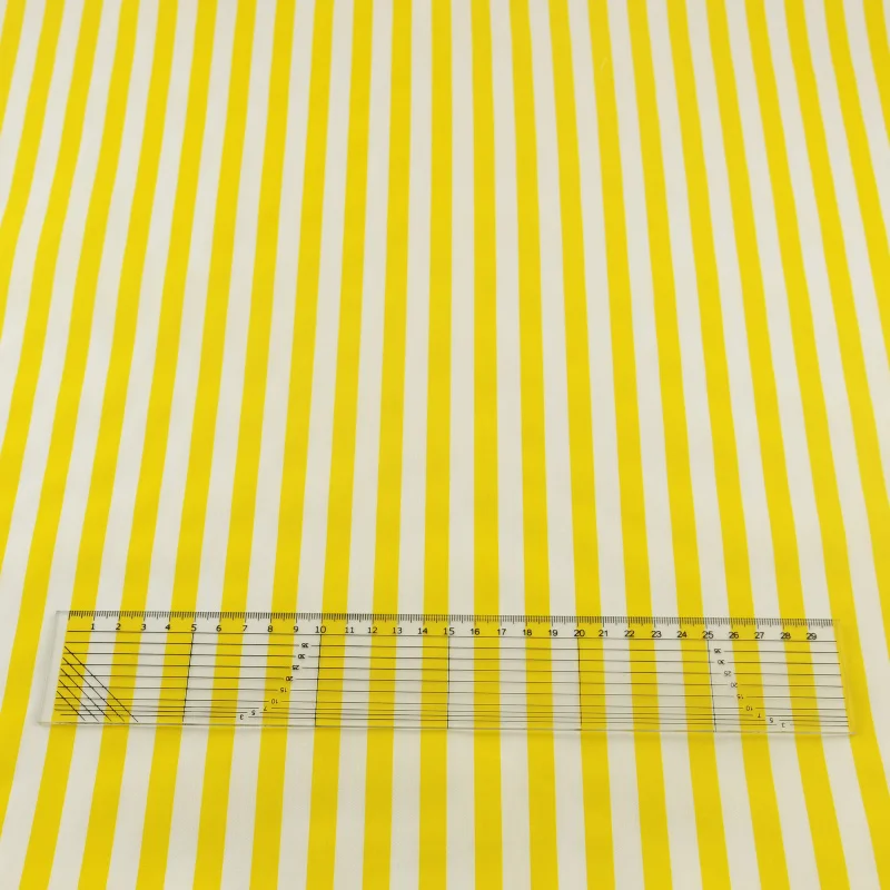 Cotton Fabric Meter Dress Material Sewing Yellow And White Strips Designs Scrapbooking Twill Telas De Algodon Para Patchwork