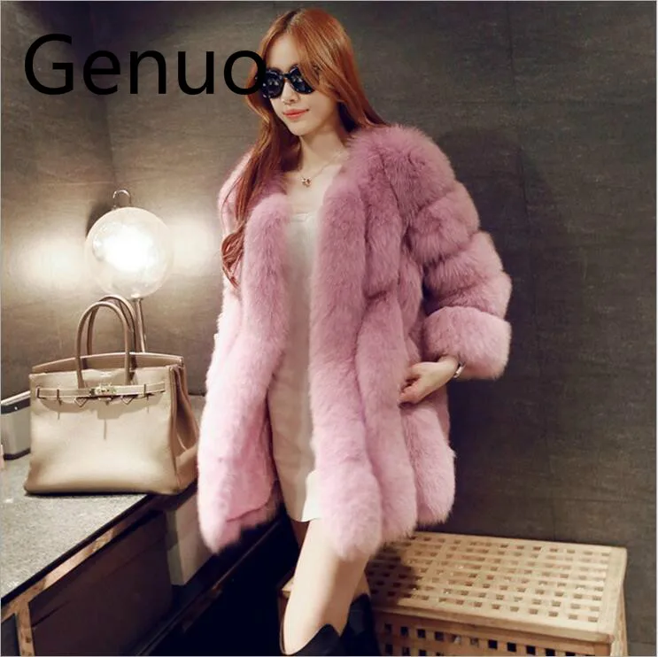 

Women Brand Fur Coat Winter Women Long Faux Fox Fur Coats Furry Luxury Womens Fake Fur Jacket High Quality Faux Fur Coat Jacket