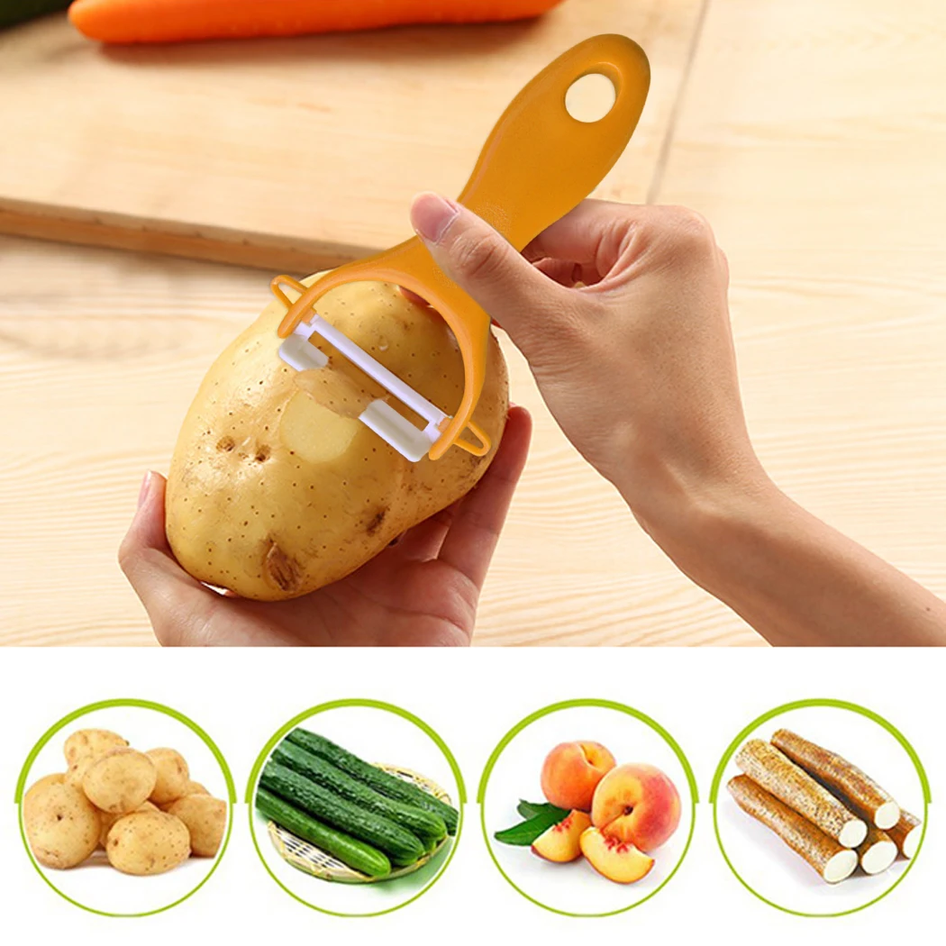 1PCS Creative Fruit Vegetable Peeler Cutter Sharp Plastic Potato Carrot Grater Portable Hand Peeler Food Peeler Kitchen Tools