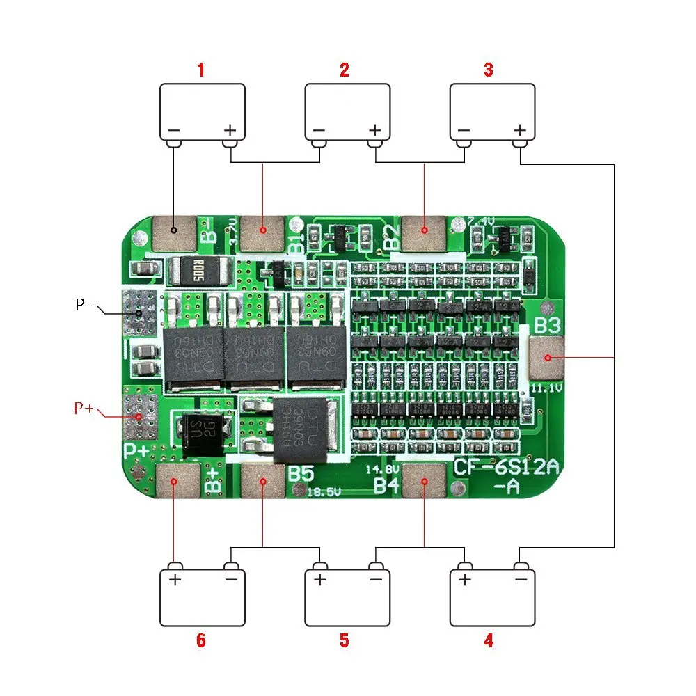 1 sztuk 6S 15A 24V PCB tablica ochronna bms dla 6 paczka 18650 Li-ion bateria litowa moduł diy kit