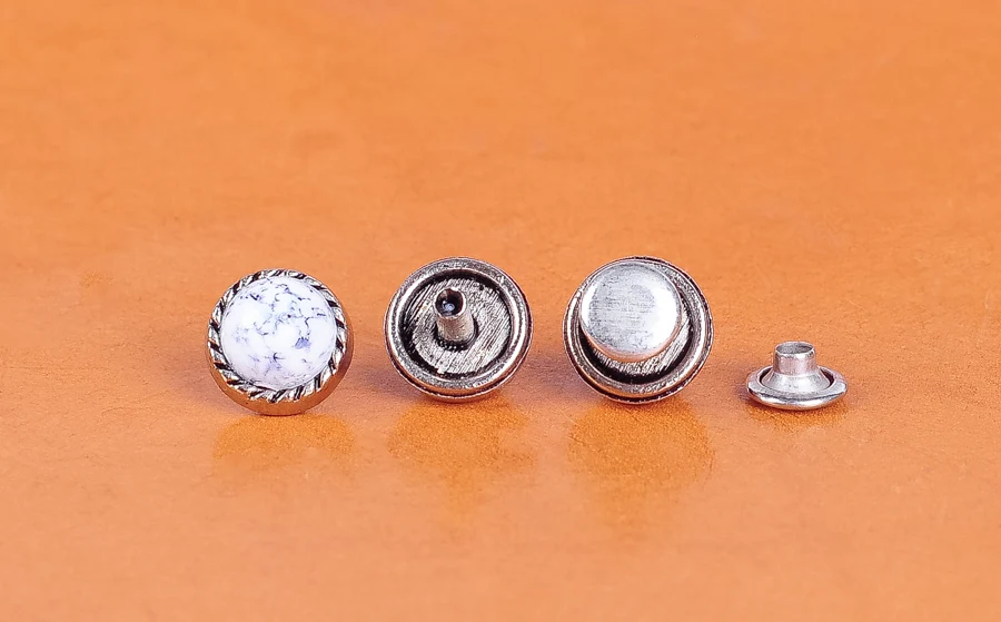 10 Buah 10 Mm Pirus Retro Sliver Tali Sisi Buatan Tangan Kerajinan Conchos Rivet Stud