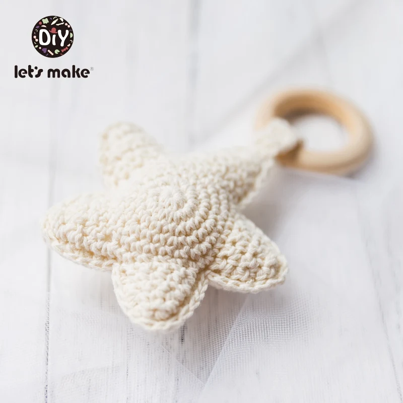 Lassen sie Machen Baby Rasseln Crochet Stern Amigurumi Baby Spielzeug Für Storller 0-12 Monate kinder Spielzeug Baby dusche Geschenk Rassel 1pc