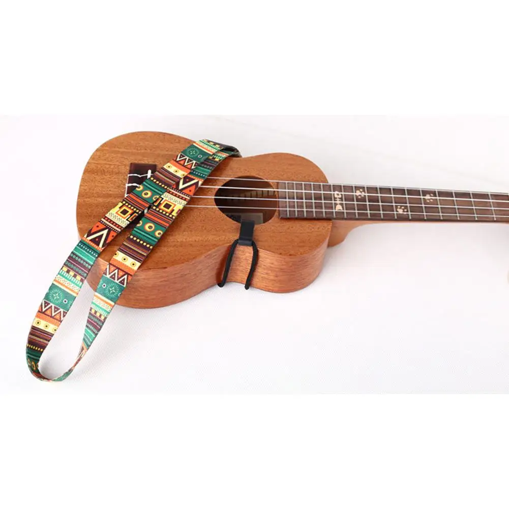 Muspor Hawaii Guitar Strap Ethnic Pattern Adjustable Nylon Clip On Ukulele Strap Belt Sling With Hook Ukulele Guitar Accessories