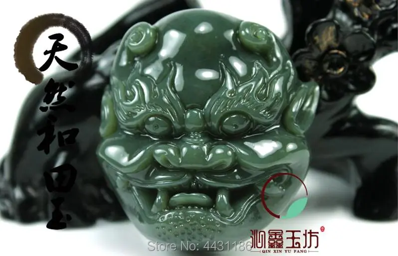 Hand-Carved Green Jade Devil Head Jadeite Lucky Men Belt Buckle Ward off evil Spirits Waist Ornament*Appraisal Certificate