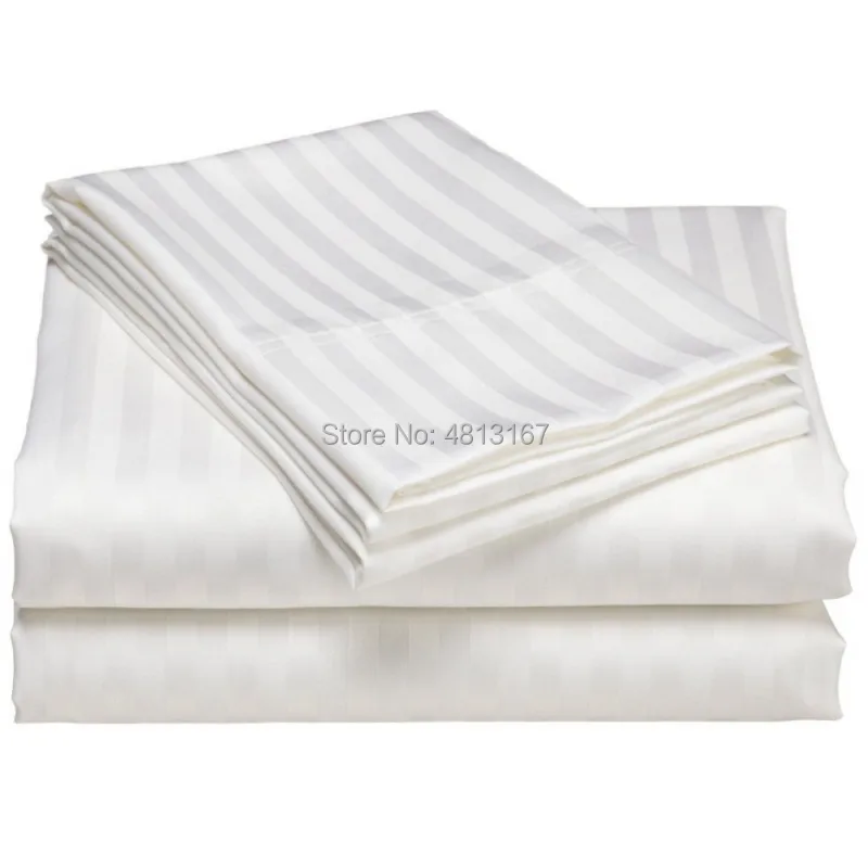 100% Cotton Satin Stripe Duvet Cover Quilt/Comforter Cover Cases Pillowcase Hotel Textile Single Double Full Queen King Size