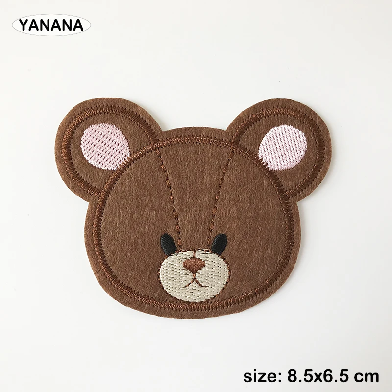 bear Patch for Clothing cartoon Bear Iron on Embroidered Sewing Applique Cute Sew On Fabric Badge DIY