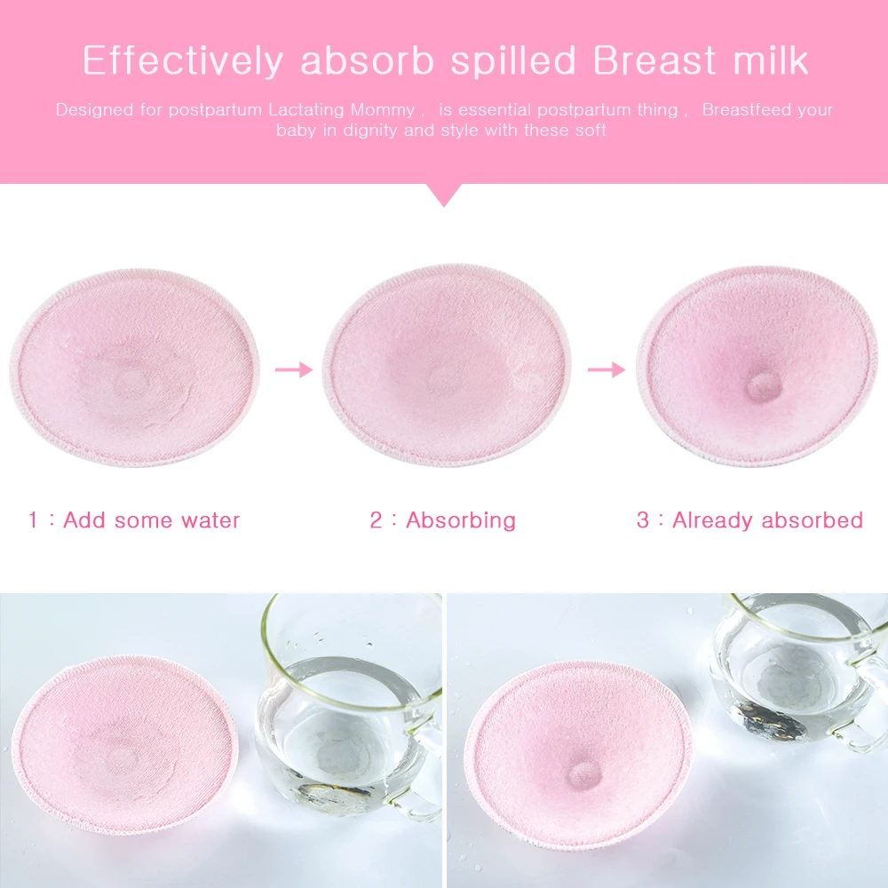 2/4 PCS Surface Cotton + Sanitary Sponge Reusable Breast Nursing Pads Soft 3D Cup Washable Pad Baby Breastfeeding Accessor