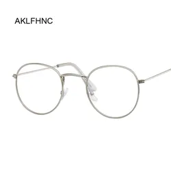 New Designer Oval Woman Glasses Optical Frames Metal Round Glasses Frame Clear Lens Eyeware Black Silver Gold Eye Glass