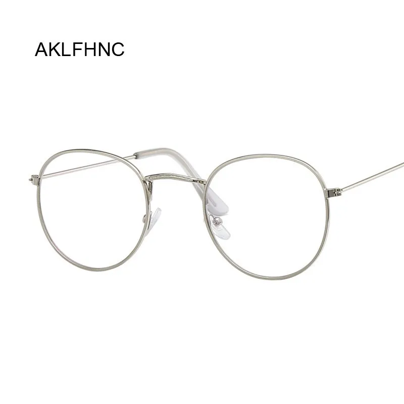 Nowe designerskie owalne okulary damskie oprawki do okularów metalowe okrągłe okulary ramka okulary z przezroczystymi soczewkami czarne srebrne złote okulary