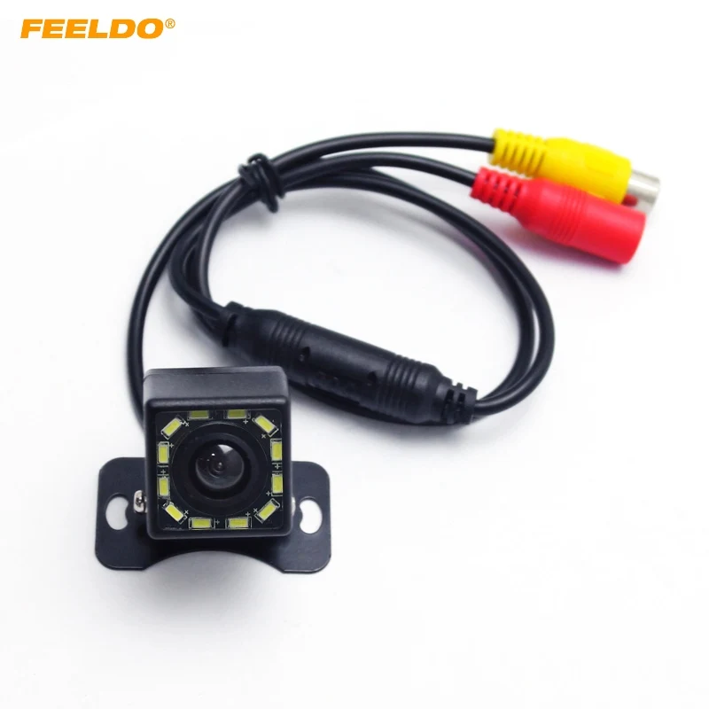 

FEELDO Universal Night Vison Car Rear View Camera With 12LEDs Light Auto Reversing Backup Camera DC12V #FD3038