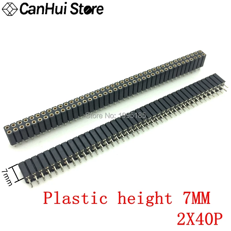 5pcs 2.0mm/2.54mm Female/Male Round Needle/Hole Single/Double Row 40Pin Round Female Header 1x40P 2x40P Round Pin Connector