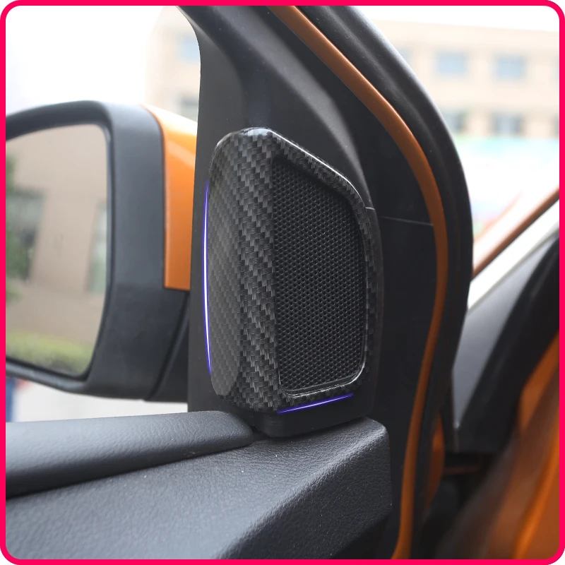 ABS Carbon Fiber Car Speaker Vent Sequin Sticker Case For Ford Focus 3 4 Mk3 MK4 2012 - 2017 Accessories 2Pcs/Set