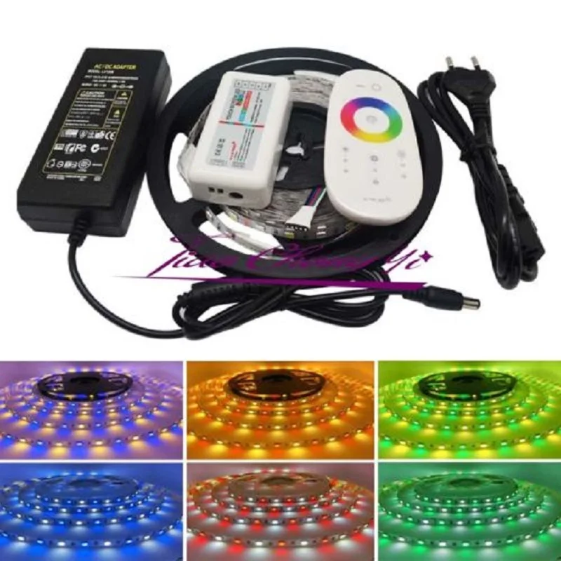 DC 12V 5M RGBW 5050 LED Strip Light +2.4G 18A Remote Controller+ 5A Power Adapter Full Kit