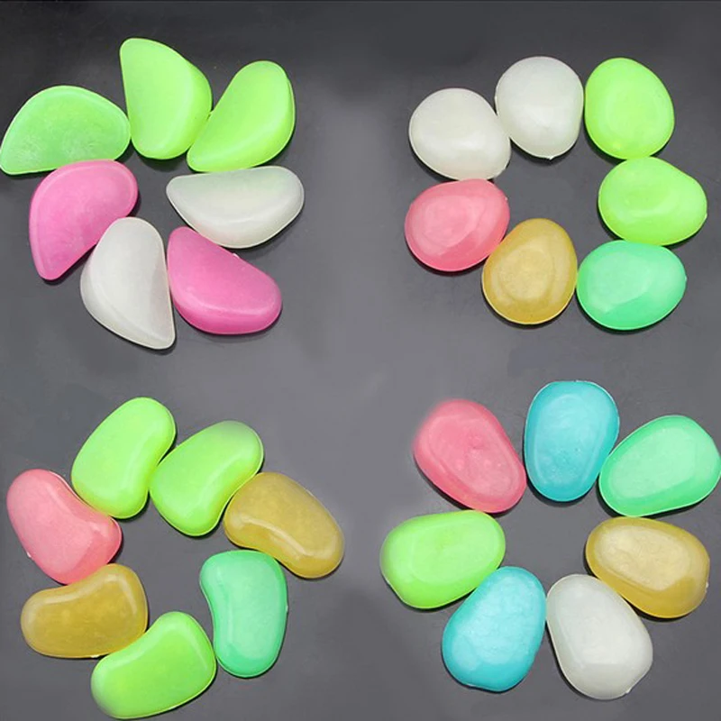 DIY Glow in the Dark Pebbles Home Garden Walkway Aquarium Fish Tank Stone