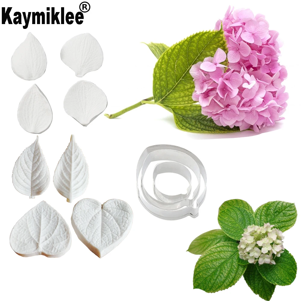 

Hydrangea Petal Veiner &Cutter Silicone Mould Cake Decorating Tools Flower Fondant Gumpaste Candy Mold ,Sugarcraft Mold CS260