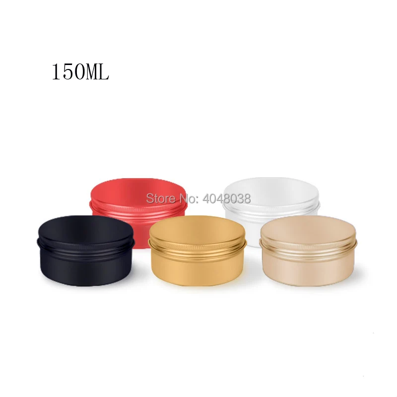 24pcs Aluminum Tin Jar Refillable Containers 150ml Aluminum Screw Lid Round Tin Container Bottle for Cosmetic Cream Jar Tea Jars