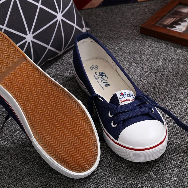 Casual Flats Shoes Woman Shallow Flat Heels White Shoes Non-slip Summer Female Solid Leisure Boat Canvas Shoes