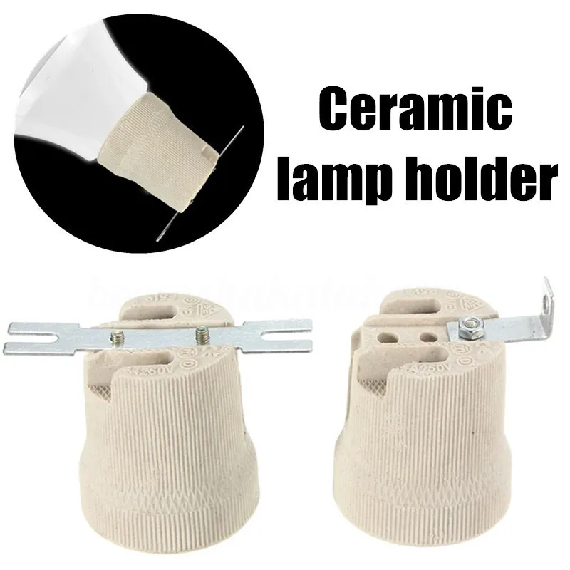 New E27 Screw Ceramic Porcelain Socket Bulb Holder For Reptile Pet Heat Lamps