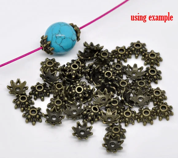 DoreenBeads 200 Bronze Tone Flower Bead Caps 9x3.5mm (B12989) yiwu