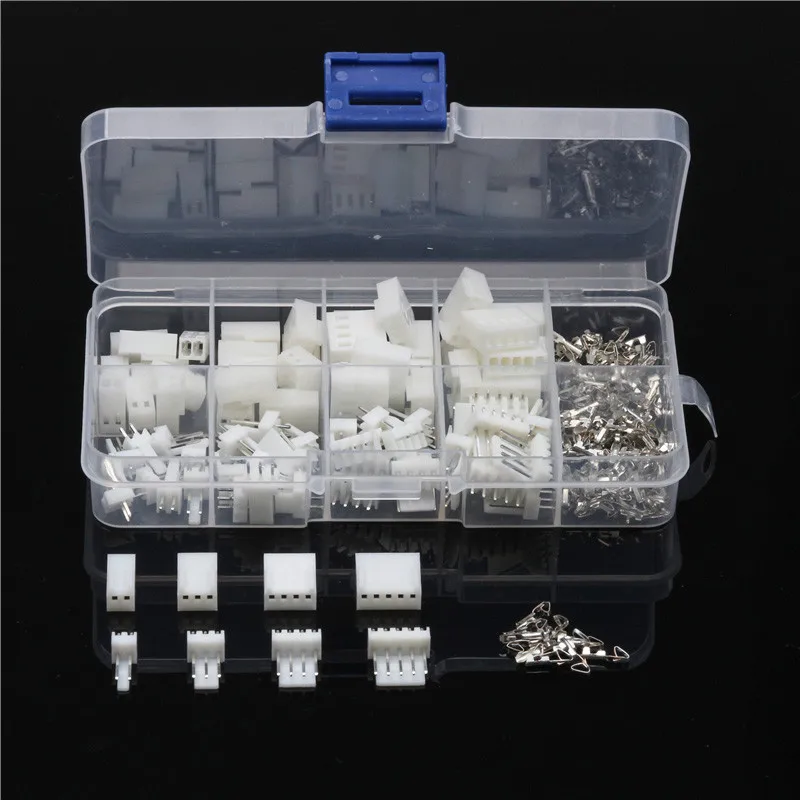 

150PCS JST-XH 2.54mm 2/3/4/5 Pins Male Female Assorted Wire White Housing Connectors Set Jumper Pin Bare Terminals Assorted Kit