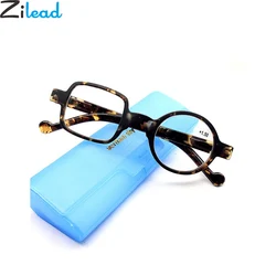 Zilead-gafas de lectura redondas y cuadradas para hombres y mujeres, anteojos de presbicia, anteojos de hipermetropía para ancianos, leopardo Retro asimétrico