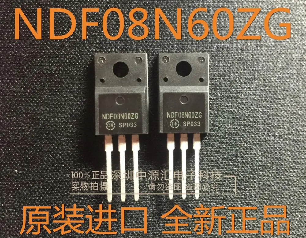 10pcs  100% new and orginal NDF08N60ZG 8N60 TO220 N-Channel Power MOSFET 600 V, 0.95  in stock