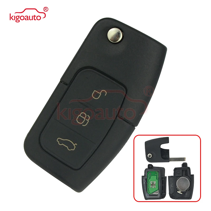 

Kigoauto 433MHz 4D60 Chip 3 Buttons Flip Folding Remote Control Key for Ford Focus Fiesta 2013 Fob Case With HU101 Blade